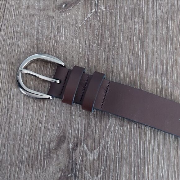 Brown Floral Perforated Bonded Leather Belt Size S/M - Picture 3 of 6